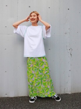 「PRE_（プレ）のアイテム」を使った、Fujiwara Shokoさん（レディース・162cm）の春コーディネート