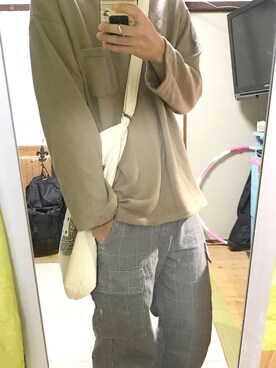 「BLUE WAY（ブルーウェイ）のアイテム（パンツ）」を使った、ZANGEさん（メンズ・165cm）の秋コーディネート