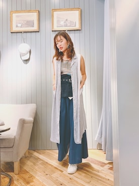 「initial（イニシャル）のアイテム（ジャケット/アウター）」を使った、TSZINGさん（レディース・163cm）の春コーディネート