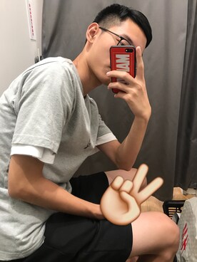 「Champion（チャンピオン）のアイテム（カーゴパンツ）」を使った、CJKINGINGさん（メンズ・180cm）の夏コーディネート