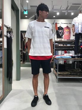 「TYPE BLUE（タイプブルー）のアイテム（Tシャツ/カットソー）」を使った、yutaさん（メンズ・174cm）の夏コーディネート