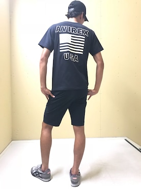 「タイトシルエット」｜「アイテム（帽子）」を使った、yutaさん（メンズ・174cm）の夏コーディネート