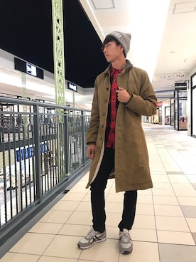 「AVIREX（アヴィレックス）のアイテム（ステンカラーコート）」を使った、yutaさん（メンズ・174cm）の秋コーディネート