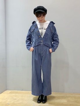 「LEE」｜「アイテム（キャスケット）」を使った、なつみさん（レディース・164cm）の秋コーディネート