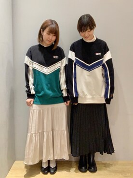 「BTS」｜「アイテム（スウェット）」を使った、なつみさん（レディース・164cm）の冬コーディネート