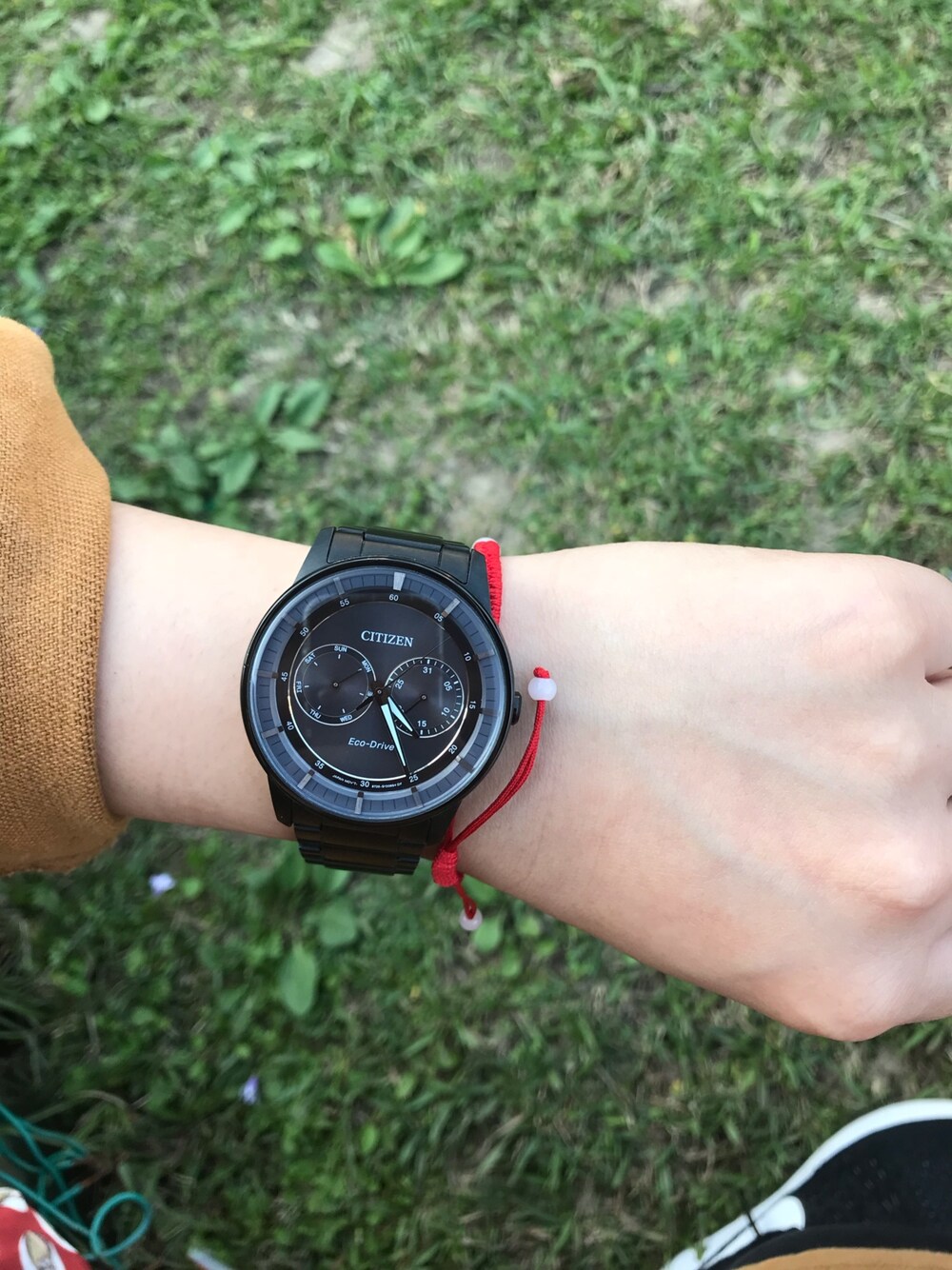 「CITIZEN、手錶」｜「CITIZENのアイテム（腕時計、ブラック系）」を使った、hahadoraさん（レディース・167cm）の夏コーディネートの1枚目の写真