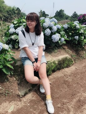 「5（ファイブ）のアイテム（パンツ）」を使った、hahadoraさん（レディース・167cm）の夏コーディネート