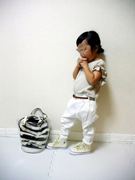 「ワッフル」｜「アイテム（ラッピングキット）」を使った、*𝐧𝐚𝐫𝐲𝐮* さん（キッズ・90cm）の夏コーディネート