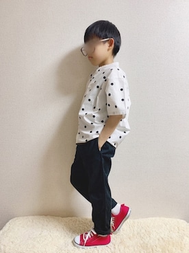 「お家で過ごそう」｜*𝐧𝐚𝐫𝐲𝐮* さん（キッズ・120cm）の春コーディネート