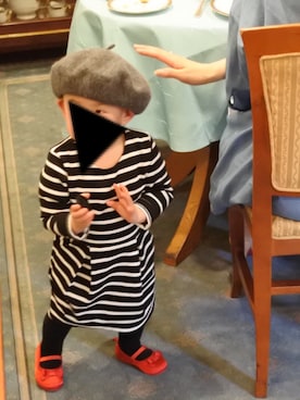 「おめかしコーデ」｜「アイテム（バレエシューズ）」を使った、にょんさん（キッズ・80cm）の春コーディネート