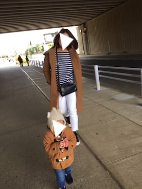 「コンバース ハイカット」｜「アイテム（ダッフルコート）」を使った、にょんさん（レディース・167cm）の春コーディネート