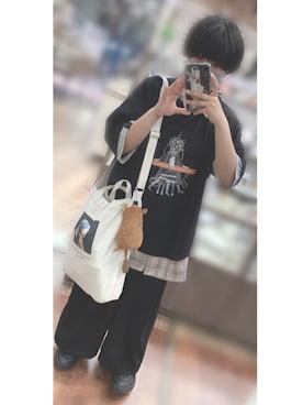 「harapeco（ハラペコ）のアイテム」を使った、Hzさん（レディース・154cm）の夏コーディネート