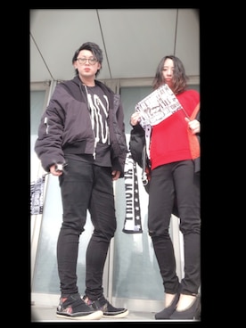 「V（ブイ）のアイテム（トップス）」を使った、SHUNさん（メンズ・182cm）の冬コーディネート