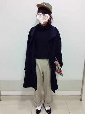 「CALEE」｜「アイテム（チェスターコート）」を使った、237さん（レディース・160cm）の冬コーディネート
