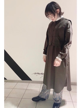 「リラックスパンツ」｜「アイテム（ワンピース/ドレス）」を使った、SM2 olohuone札幌パセオ店さん（レディース・160cm）の秋コーディネート
