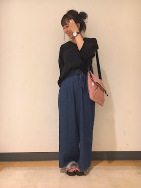 「anello（アネロ）のアイテム」を使った、ユナさん（レディース・155cm）の秋コーディネート