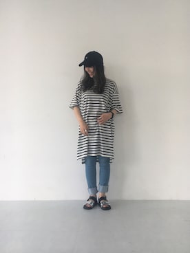 「FILA（フィラ）のアイテム（帽子）」を使った、ユナさん（レディース・155cm）の夏コーディネート