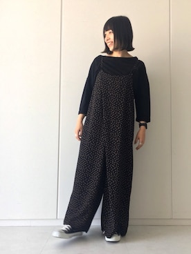 「AMERICAN HOLIC（アメリカンホリック）のアイテム（サロペット/オーバーオール）」を使った、ユナさん（レディース・155cm）の夏コーディネート