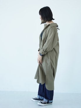 「SEVENDAYS=SUNDAY（セブンデイズサンデイ）のアイテム（シャツワンピース）」を使った、ユナさん（レディース・155cm）の秋コーディネート