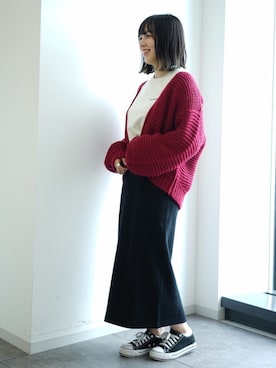 「SEVENDAYS=SUNDAY（セブンデイズサンデイ）のアイテム（スカート）」を使った、ユナさん（レディース・155cm）の秋コーディネート