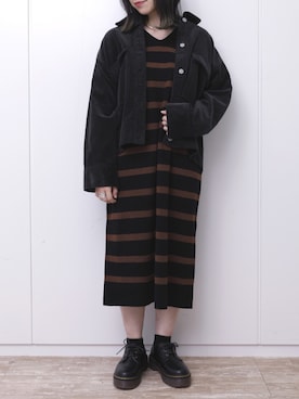 「SEVENDAYS=SUNDAY（セブンデイズサンデイ）のアイテム（ブルゾン）」を使った、ユナさん（レディース・155cm）の冬コーディネート