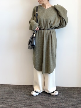 「ゆるパンツ」｜ユナさん（レディース・155cm）の冬コーディネート