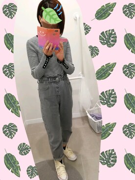 「AMERICAN HOLIC（アメリカンホリック）のアイテム（トップス、ホワイト系）」を使った、ゆきんこさん（レディース・160cm）の春コーディネート