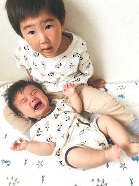 「きょうだい」｜「アイテム（トップス）」を使った、2yuuさん（キッズ・100cm）の春コーディネート