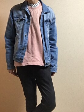 「SEVENDAYS=SUNDAY（セブンデイズサンデイ）のアイテム（デニムジャケット）」を使った、yoshitoさん（メンズ・180cm）の冬コーディネート