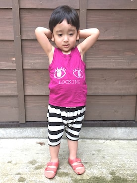 「アイテム（サンダル）」を使った、nakanakanaaaさん（キッズ・90cm）の夏コーディネート