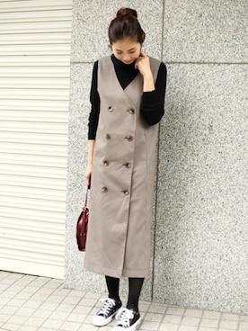「URBAN RESEARCH Sonny Label（アーバンリサーチサニーレーベル）のアイテム（ジャンパースカート）」を使った、kurataniさん（レディース・165cm）の秋コーディネート