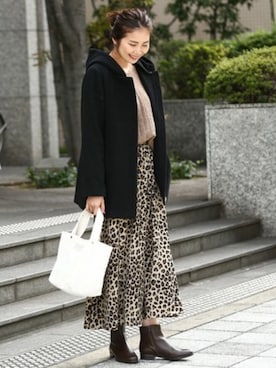 「アニマル」｜「アイテム（その他アウター）」を使った、kurataniさん（レディース・165cm）の秋コーディネート