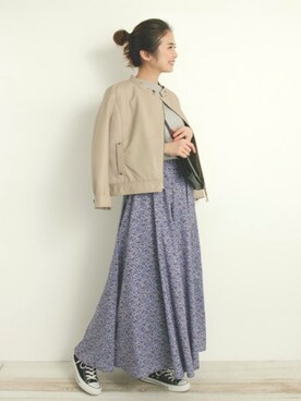 「URBAN RESEARCH Sonny Label（アーバンリサーチサニーレーベル）のアイテム（ライダースジャケット）」を使った、kurataniさん（レディース・165cm）の春コーディネート