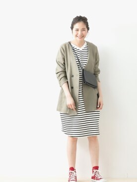 「URBAN RESEARCH Sonny Label（アーバンリサーチサニーレーベル）のアイテム（ノーカラージャケット）」を使った、kurataniさん（レディース・165cm）の春コーディネート