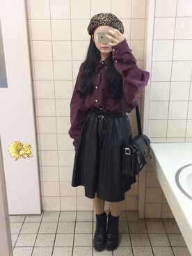 「Ralph Lauren」｜「アイテム（ハンチング/ベレー帽）」を使った、にいなさん（レディース・156cm）の冬コーディネート