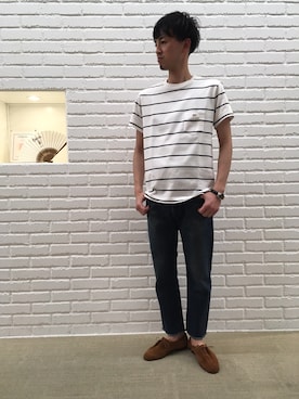 「Scye（サイ）のアイテム（トップス）」を使った、タナカさん（メンズ・173cm）の夏コーディネート