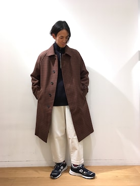 「orcival」｜「アイテム（ステンカラーコート）」を使った、タナカさん（メンズ・173cm）の冬コーディネート