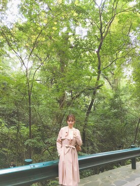 「MISCH MASCH（ミッシュマッシュ）のアイテム（トレンチコート）」を使った、呜鹿鹿さん（レディース・165cm）の秋コーディネート