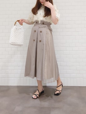 「ハイウエストスカート」｜「アイテム（その他）」を使った、さかべちゃんさん（レディース・167cm）の春コーディネート