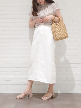 「白スカート」｜「アイテム（その他）」を使った、さかべちゃんさん（レディース・167cm）の夏コーディネート