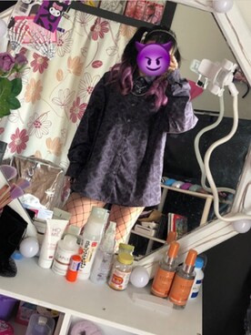 「WEGO（ウィゴー）のアイテム（シャツ/ブラウス、パープル系）」を使った、AIRIさん（レディース・153cm）の春コーディネート