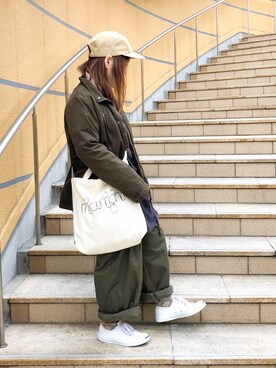 「Honeys（ハニーズ）のアイテム（その他アウター、グリーン系）」を使った、晴-haru-さん（レディース・148cm）の春コーディネート