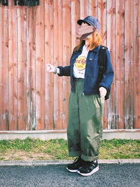 「アーミー」｜「アイテム（アクセサリー）」を使った、晴-haru-さん（レディース・148cm）の春コーディネート