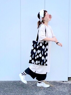 「CONVERSE（コンバース）のCONVERSE コンバース ジャック パーセル / JACK PURCEL（スニーカー）」を使った、晴-haru-さん（レディース・148cm）の夏コーディネート