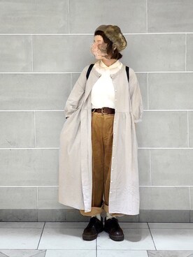 「秋のブラウンスタイル」｜「アイテム（ハンチング/ベレー帽）」を使った、晴-haru-さん（レディース・148cm）の秋コーディネート