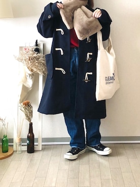 「ehka sopo（エヘカソポ）のアイテム（ダッフルコート）」を使った、晴-haru-さん（レディース・148cm）の冬コーディネート