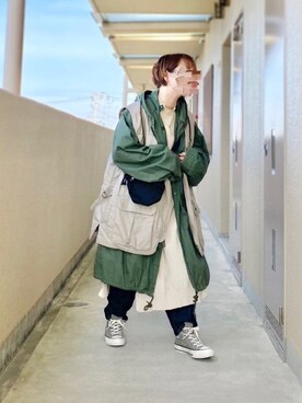 「アイテム（モッズコート）」を使った、晴-haru-さん（レディース・148cm）の冬コーディネート