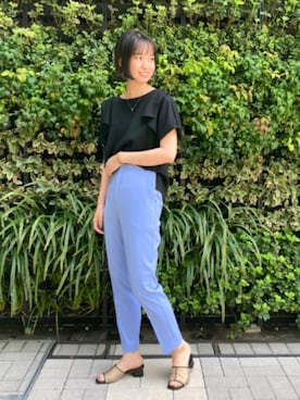 「NOLLEY’S Sophi（ノーリーズソフィ）のアイテム（スラックス）」を使った、もーりーさん（レディース・164cm）の春コーディネート