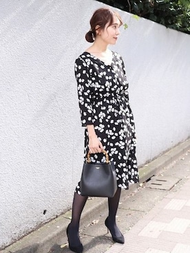 「Noble（ノーブル）のアイテム（ワンピース）」を使った、yuri.sさん（レディース・158cm）の秋コーディネート