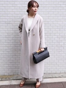 新品タグ付き✨ノーブル Wショールカラーガウンコート ベージュ 38 毛100％ Noble(ノーブル) Wショールカラーガウンコート17 020 240 7020 3